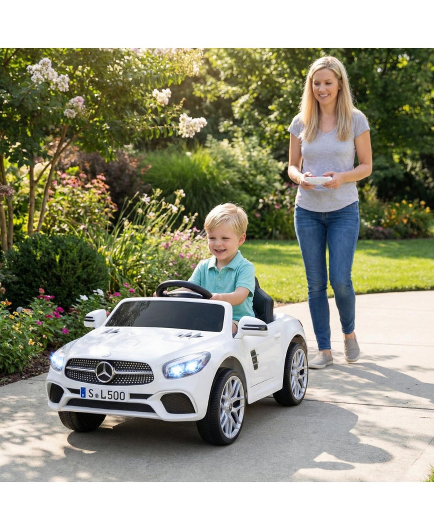 Детская игрушка HONGGE 12V Kids Ride on Luxury Roadster with Remote Control and Music, цвет: Белый — фото 11