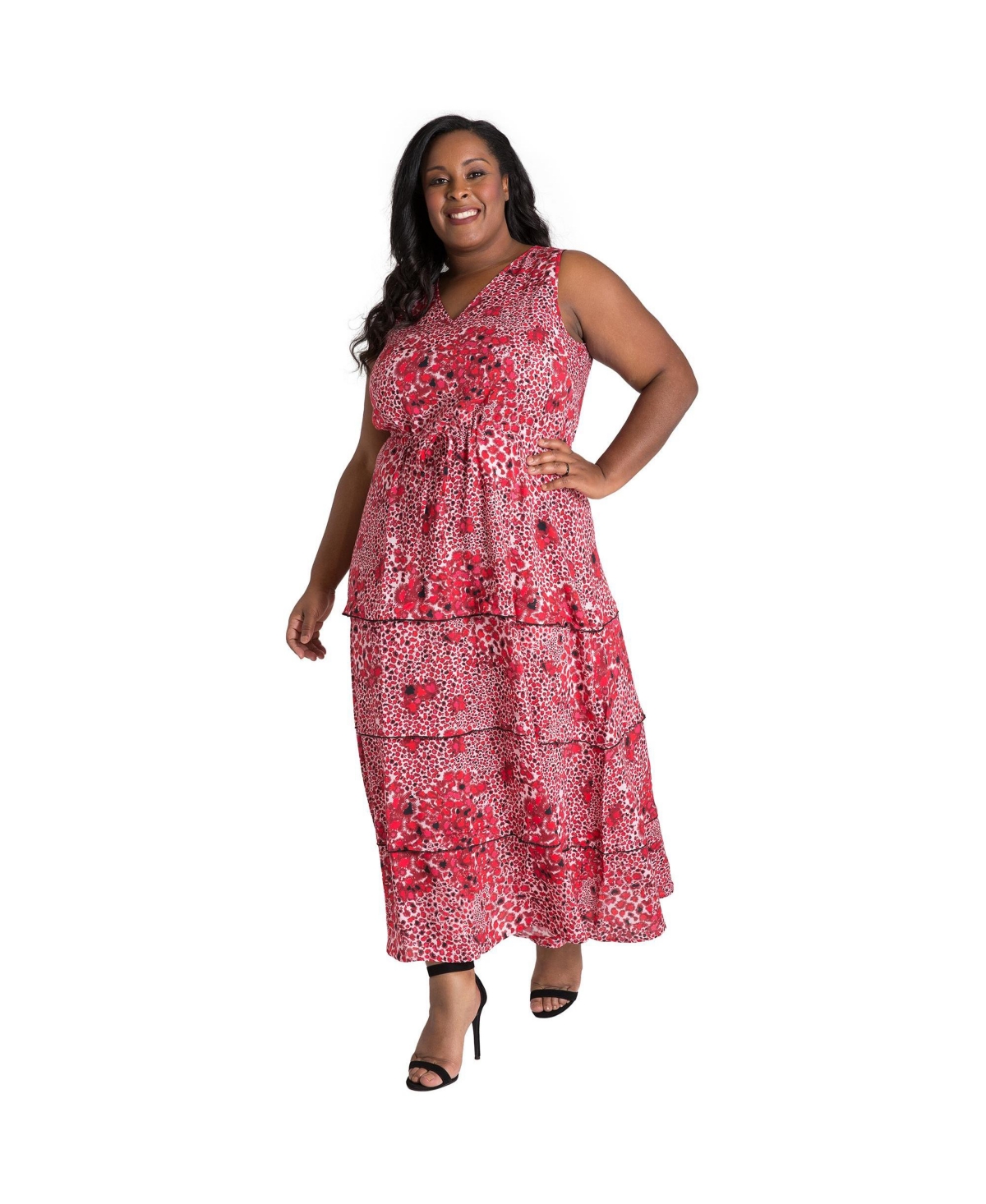 Poetic Justice Plus Curvy Sleeveless Leopard Print Maxi Dress