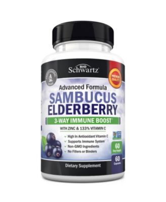 Elderberry Capsules with Vitamin C and Zinc, 60 Capsules