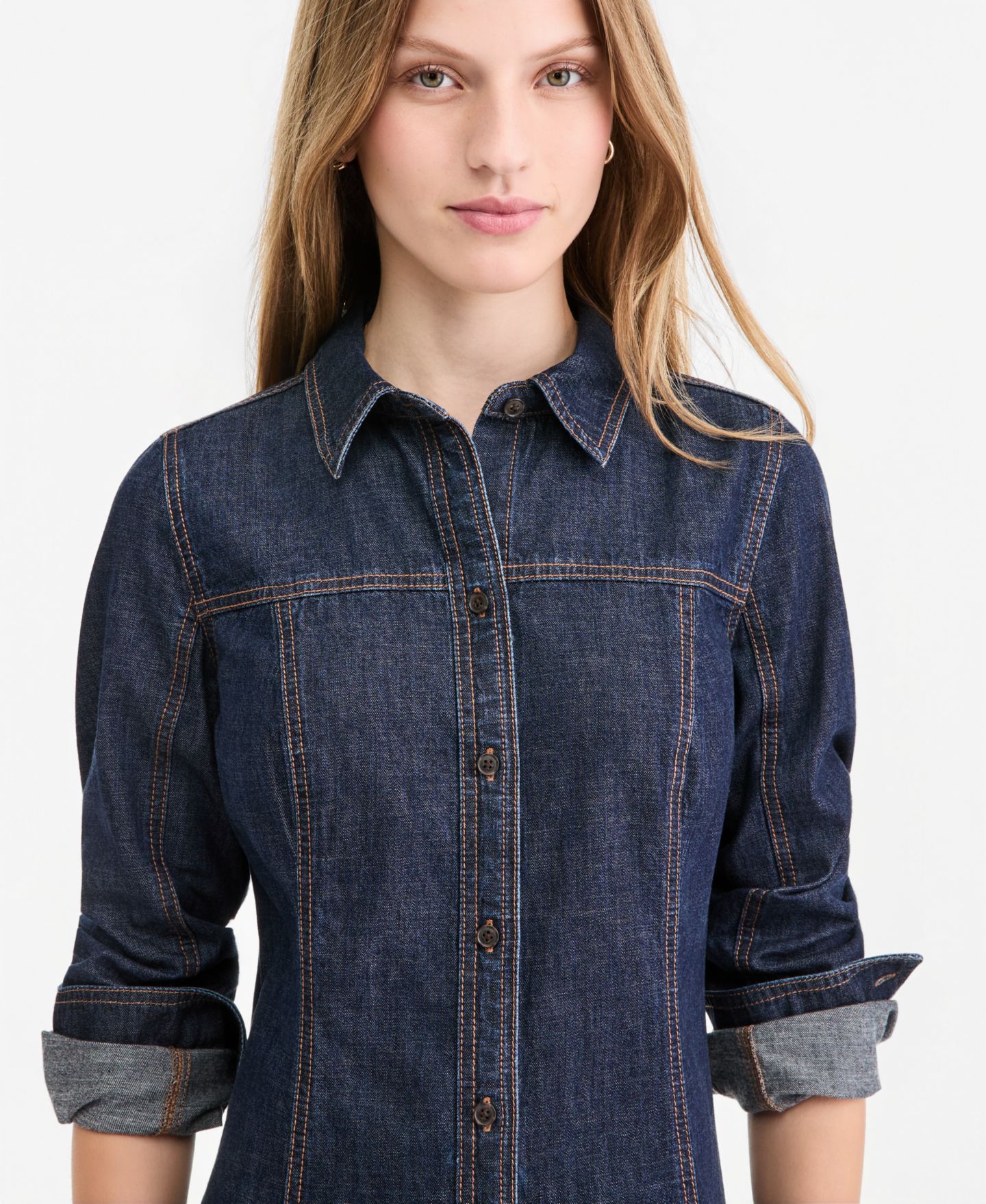 Женское платье On 34th Denim Long-Sleeve Mini, цвет: Варёный — фото 5