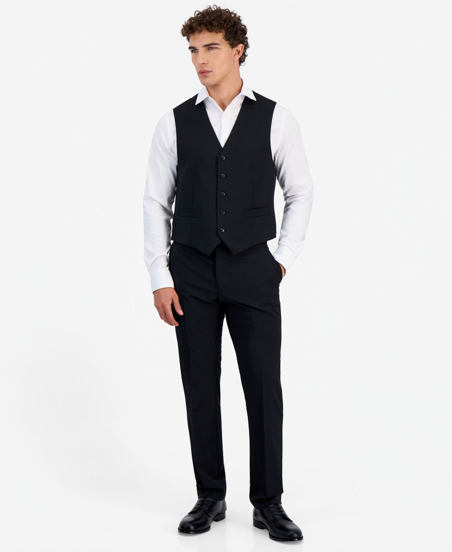 Мужские брюки Tommy Hilfiger Modern-Fit Wool TH-Flex Stretch Suit Separates, цвет: Чёрный — фото 2