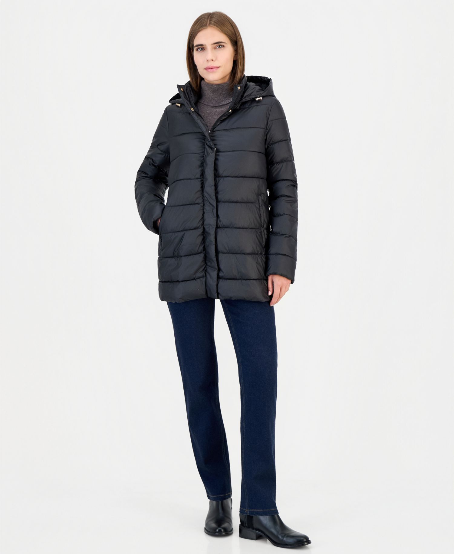 Women's Short Hooded Packable Coat