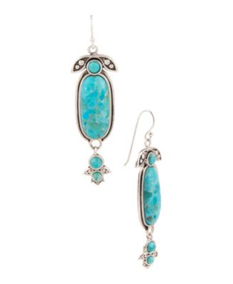 Emile Blue Turquoise Silver Dangle Earrings