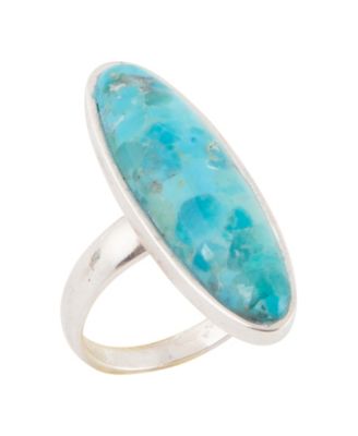 Pueblo Blue Turquoise and Silver Oval Ring