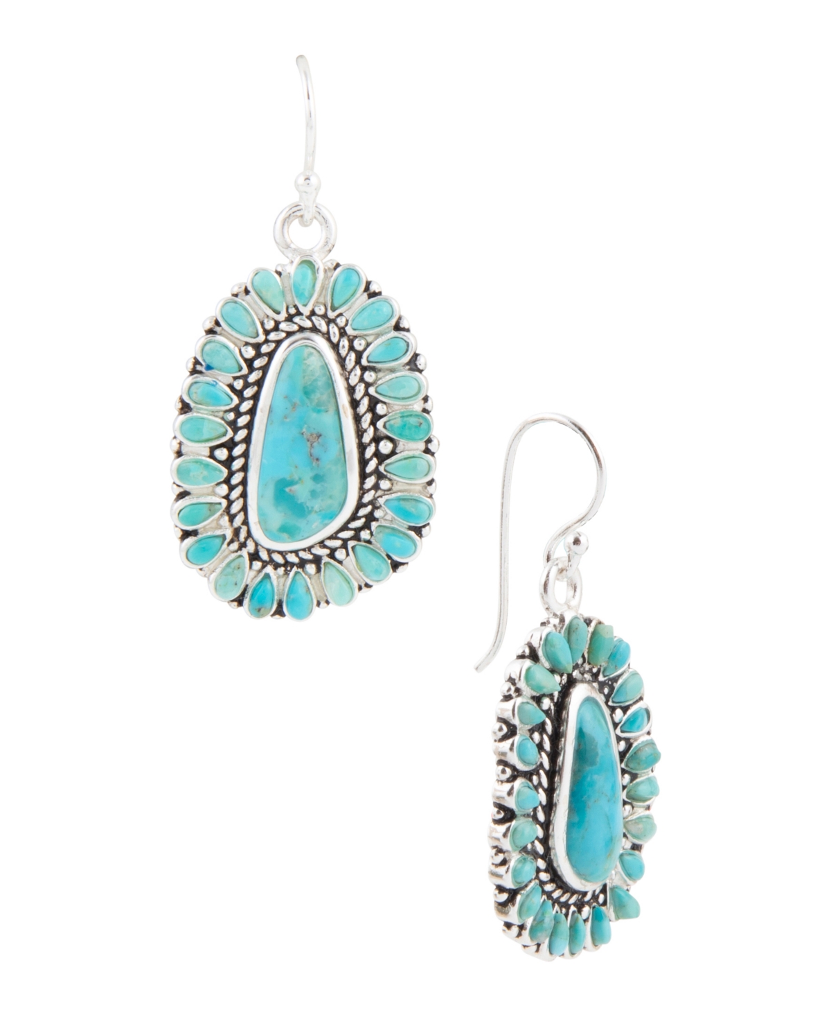Barse Sedona Blue Turquoise Silver Drop Earrings