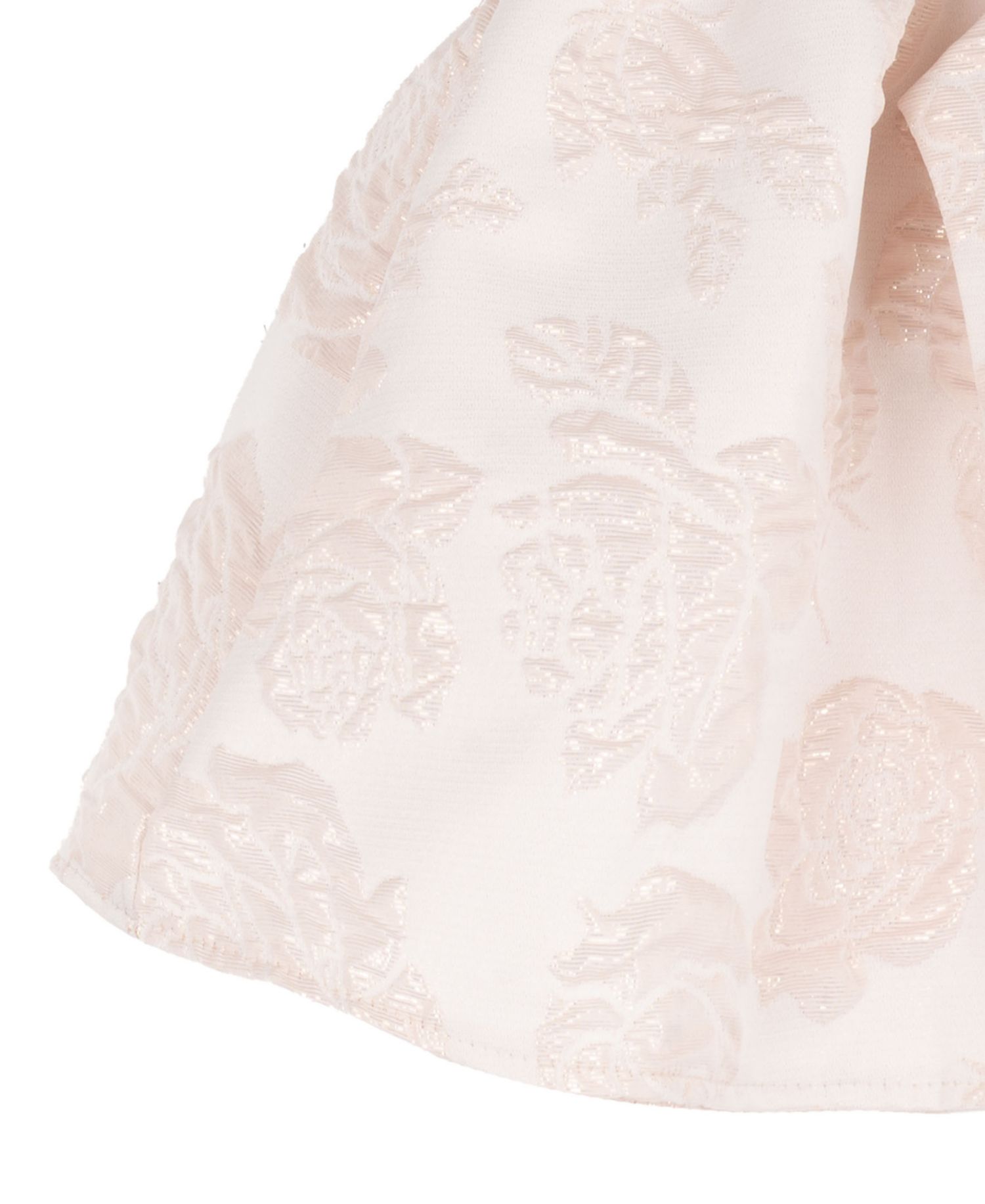Baby Girls' Brocade Cap Sleeve Bodice with Beaded Imitation Pearl Trim Dress and Bloomer, 2-Piece Set