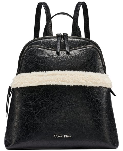 Рюкзак Calvin Klein Sylvie Medium Zip-Top Messenger, цвет: Чёрный / Серебряный