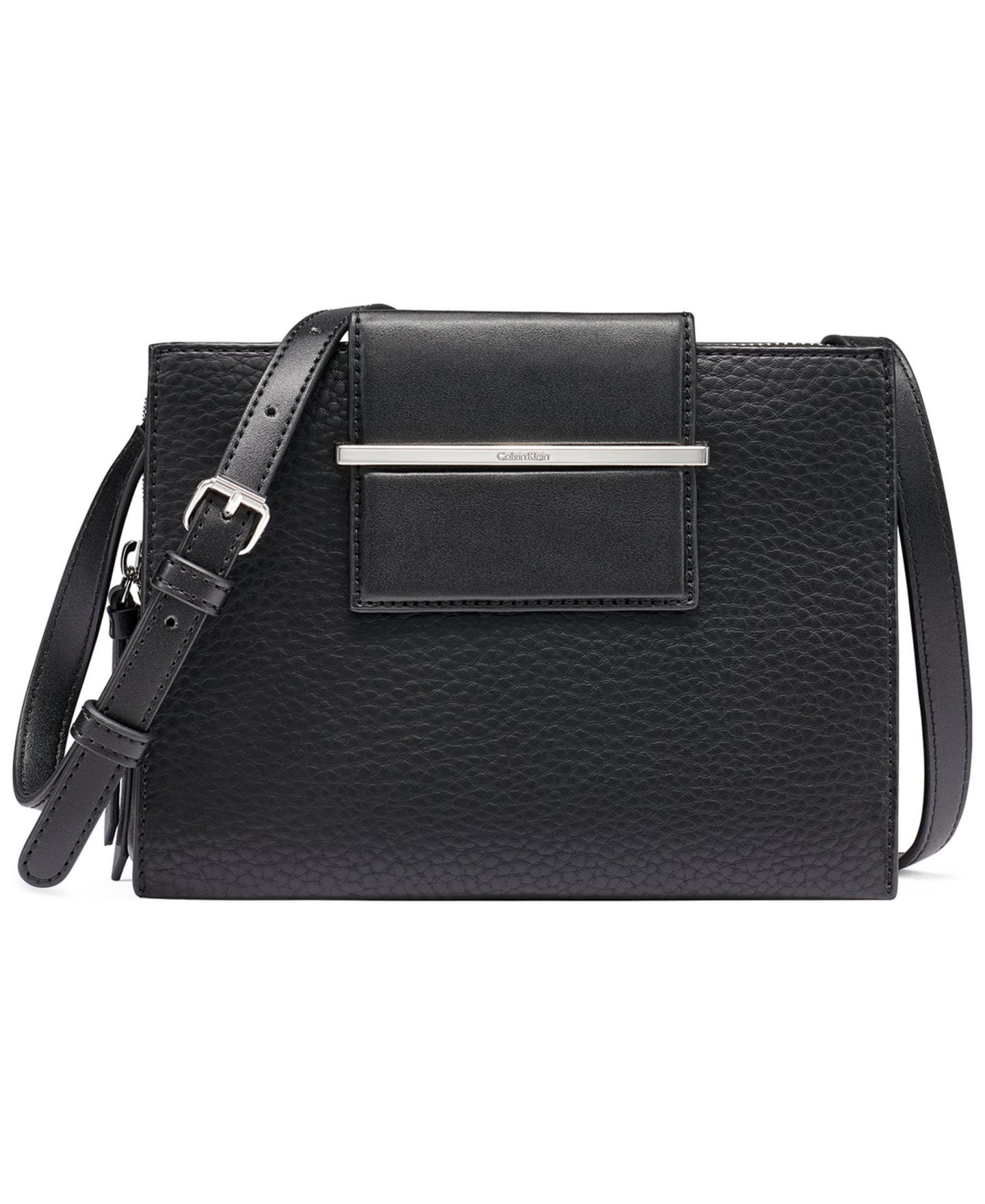 Женская сумка Calvin Klein Sybil Small Zipper Crossbody Handbag, цвет: Чёрный / Серебряный — фото 1
