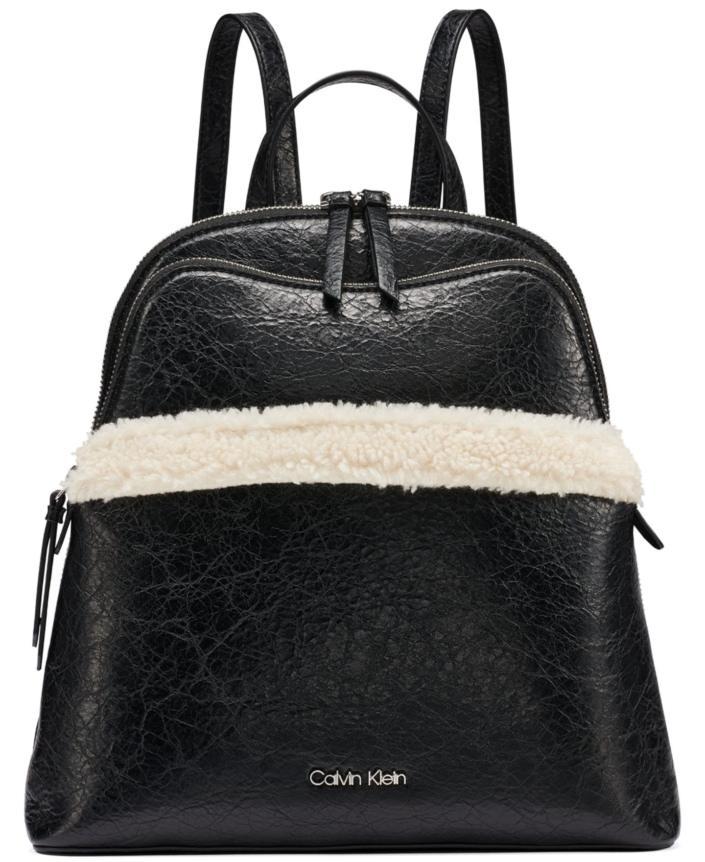 Рюкзак Calvin Klein Sylvie Medium Zip-Top Messenger, цвет: Чёрный / Серебряный — фото 6
