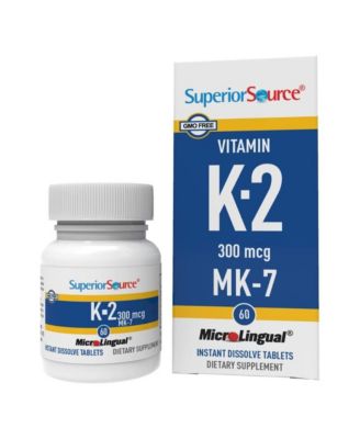 Vitamin K2 MK-7 (Menaquinone-7) 300 mcg - 60 Sublingual Dissolving Tablets