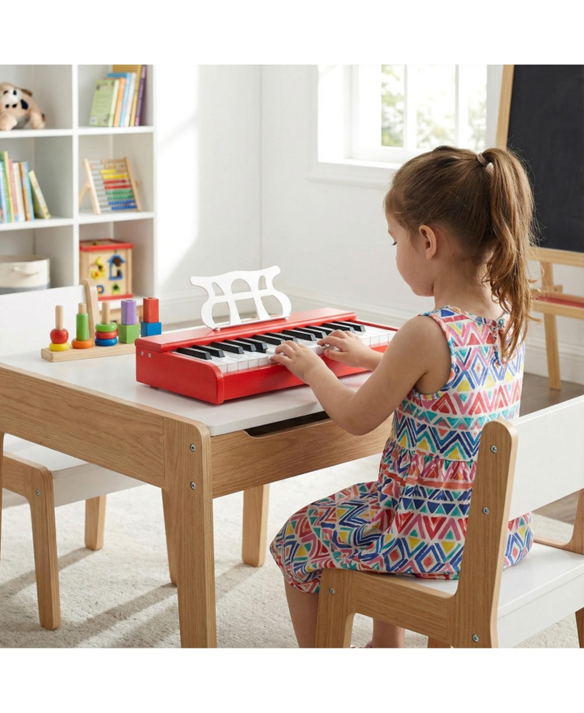 Hongge 30-Key Digital Piano Keyboard With Music Stand, 2-Piece Set