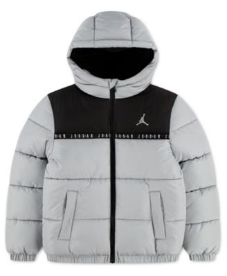 Boys' 8-20 Logo Tape Puffer Hooded Jacket