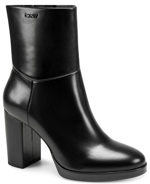 Женские ботинки DKNY Denisa Heeled Zipper Booties, цвет: Чёрный