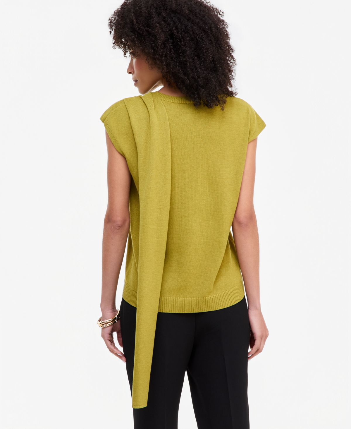 I.n.c. International Concepts Women's Sleeveless Scarf-Detail Sweater, Macy's Exclusive