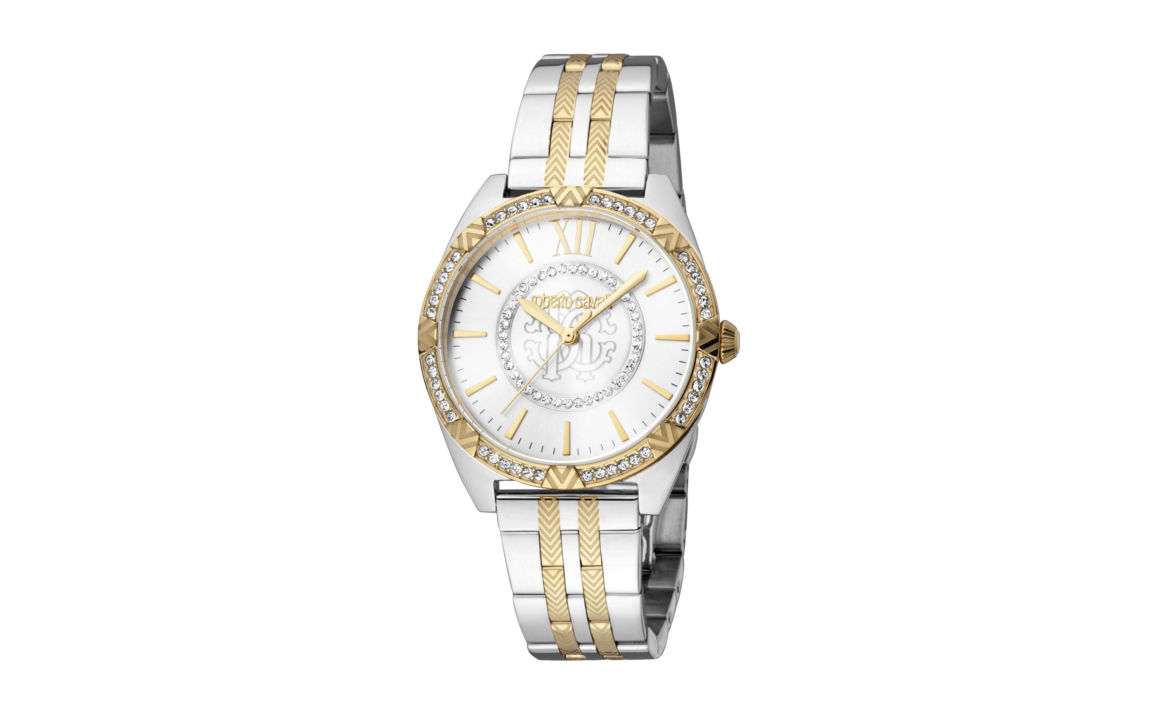 Roberto Cavalli Women's Glam Quartz Two Tone Stainless Steel Bracelet Watch