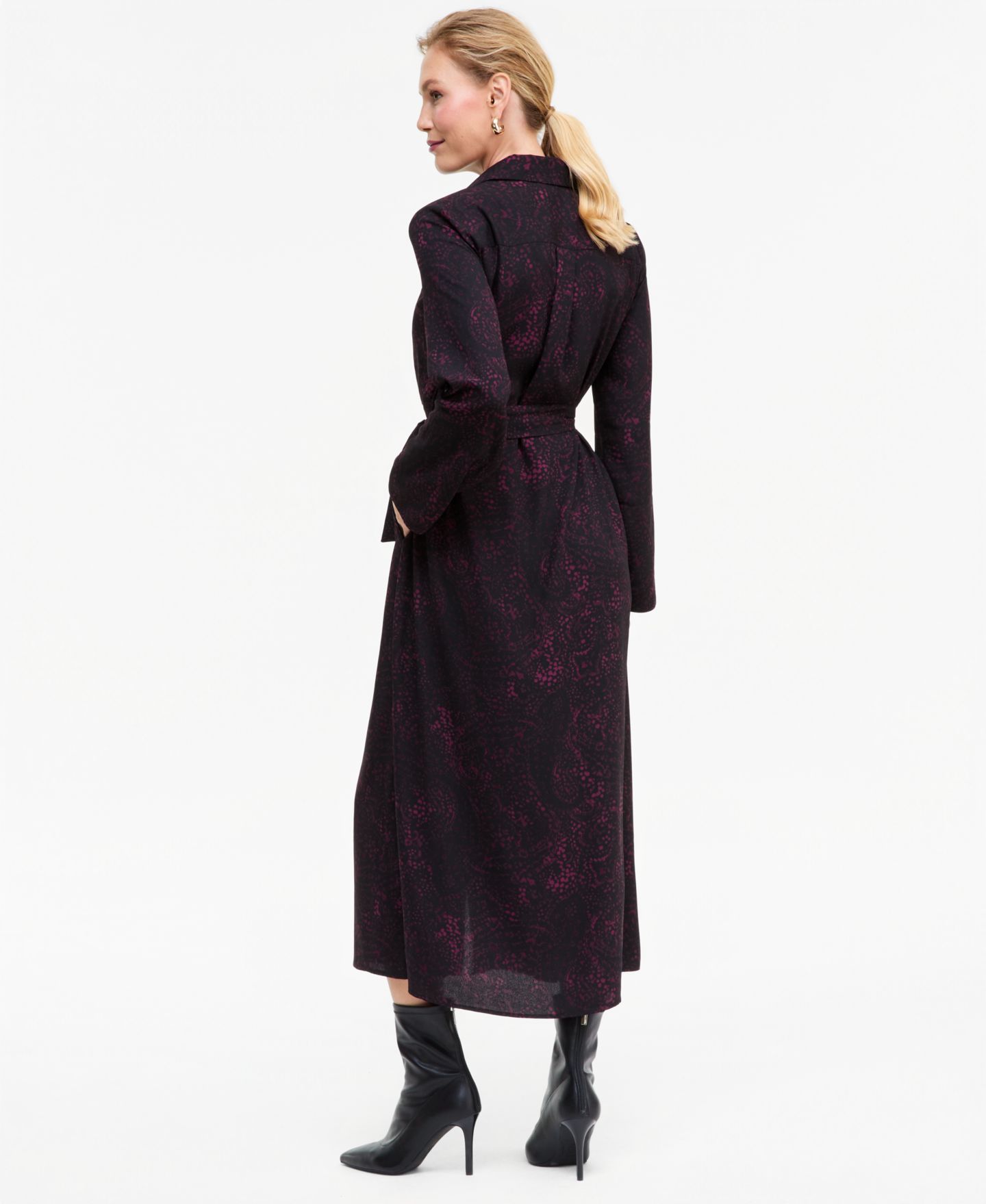 Женское платье I.N.C. International Concepts Long-Sleeve Printed Belted Shirt Dress, цвет: Gail Paisley — фото 2