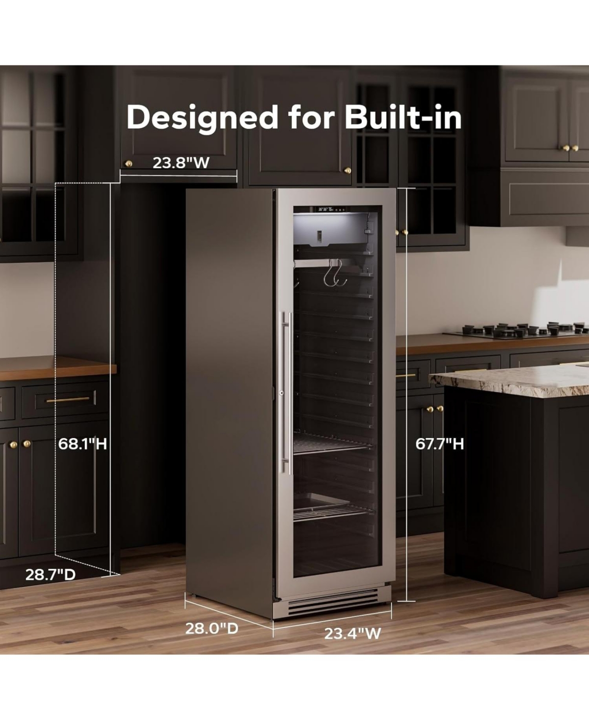 Ca'lefort Dry Aging Fridge Meat Steak Cabinet Locker 298 lb Showcase 12.46 cu.ft