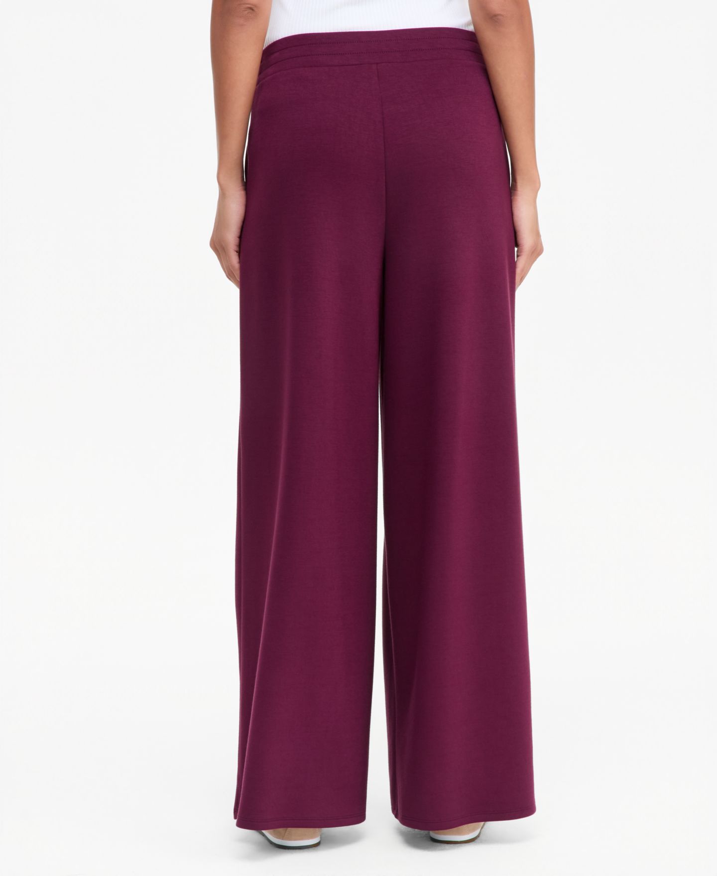 Женские брюки I.N.C. International Concepts Off Duty Pleat-Front Wide-Leg Sweatpants, цвет: Ягодный винный — фото 3