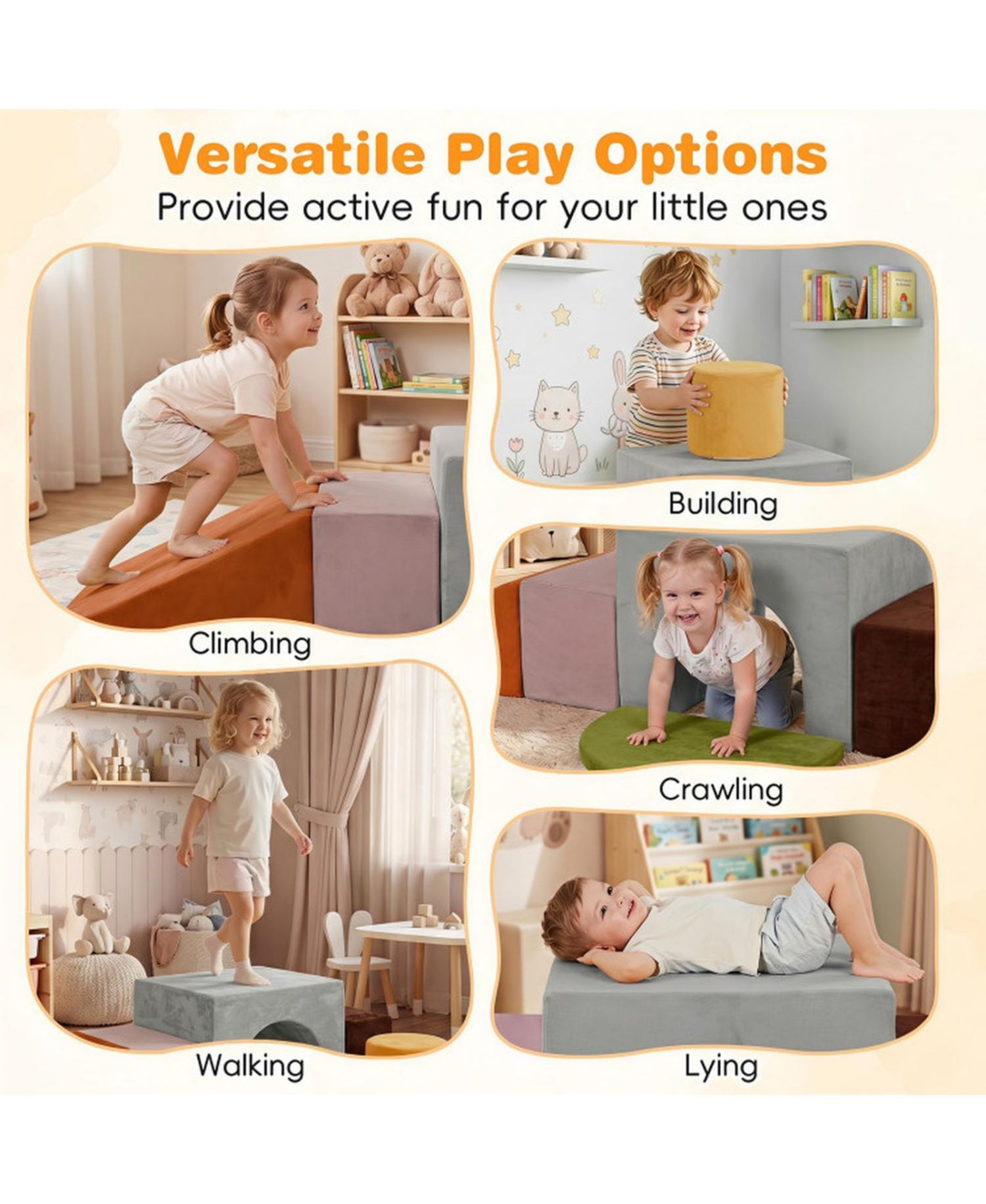 6-Piece Foam Climbing Blocks Set