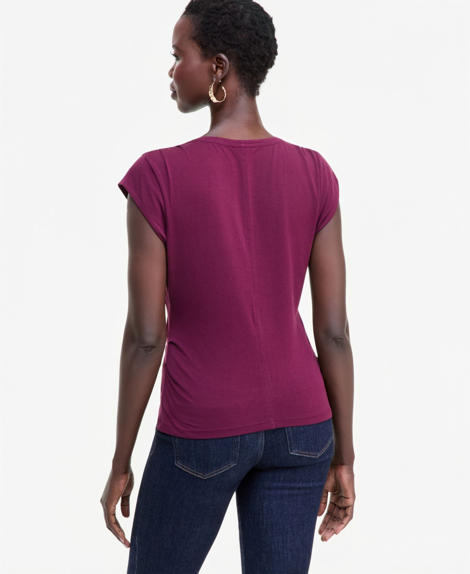 Women's Cap-Sleeve V-Neck T-Shirt