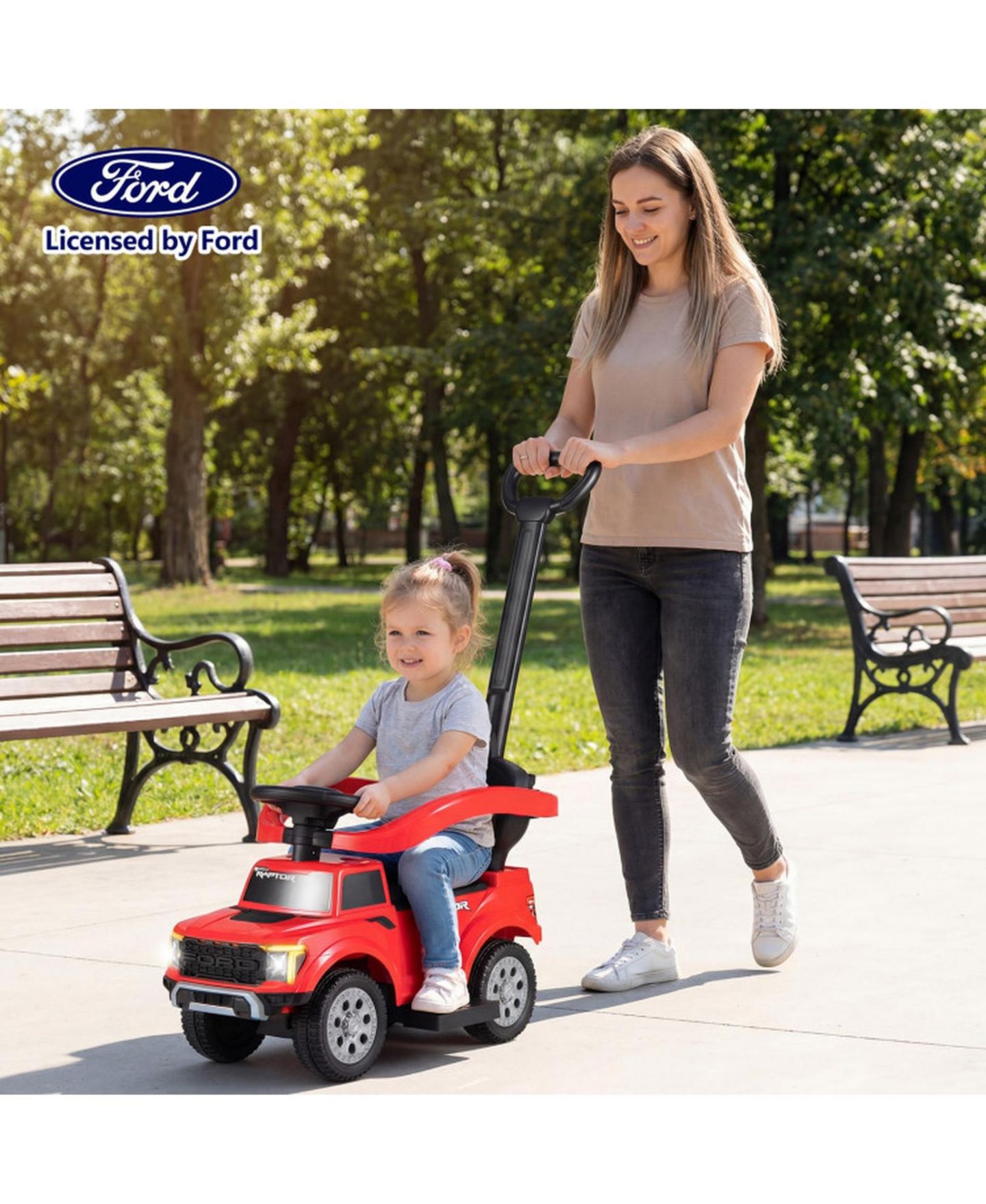 Детская игрушка HONGGE 3-In-1 Toddler Push Car with Detachable Handlebar, 55 lbs Capacity, Ages 18-36 Months, цвет: Красный — фото 10