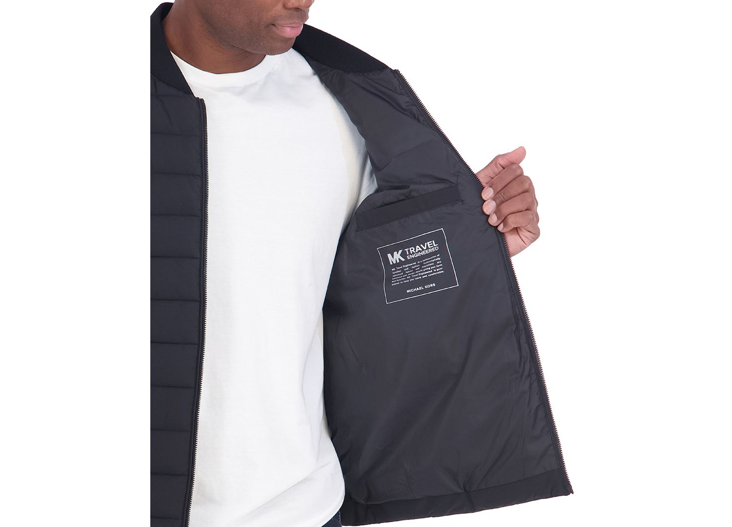 Men's Mixed Media Puffer Regular-Fit Jacket