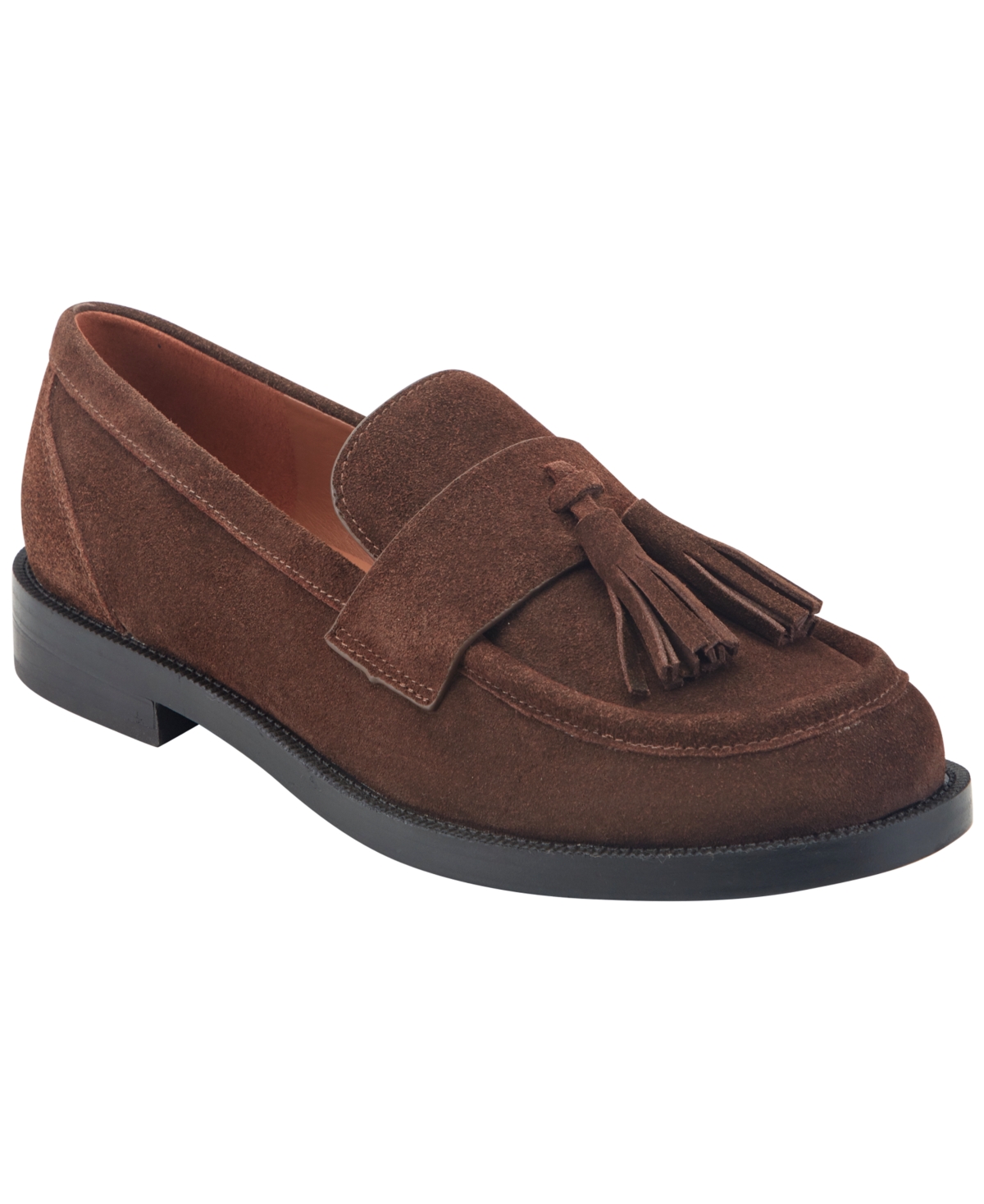 Marc Fisher Ltd Women's Tifani Suede Tassels Slip-On Loafers - Dark Brown Suede
