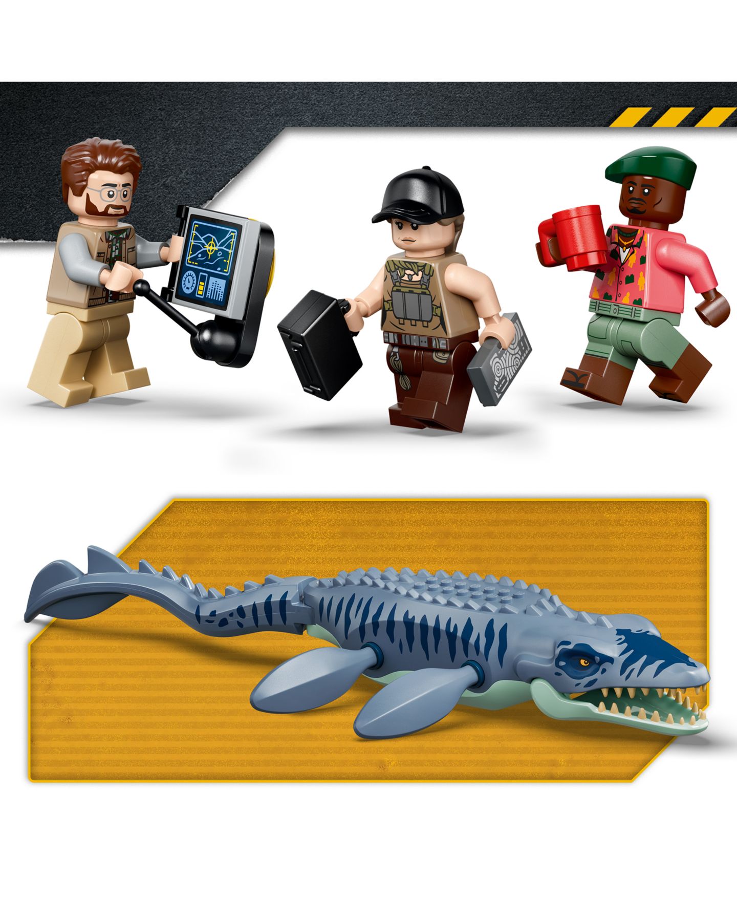 Детские конструкторы LEGO® Jurassic World Mosasaurus Dinosaur Boat Attack 77983, 703 Pieces — фото 5