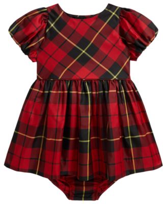 Baby Girls' Balloon-Sleeve Taffeta Dress & Bloomer