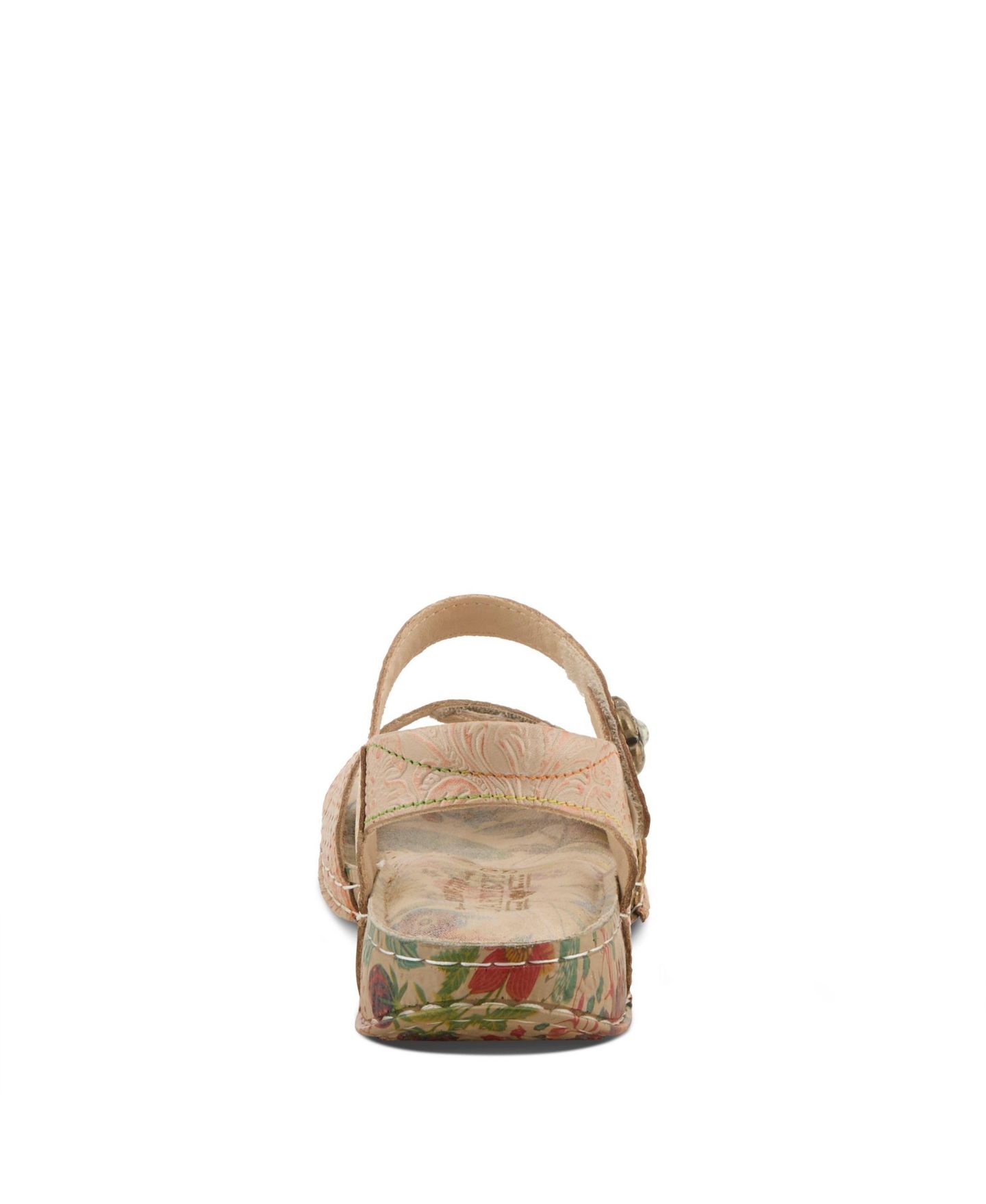 Женские сандалии L'Artiste Popular Quarter Strap Sandal with Leather Upper, цвет: Бежевый разноцветный — фото 4