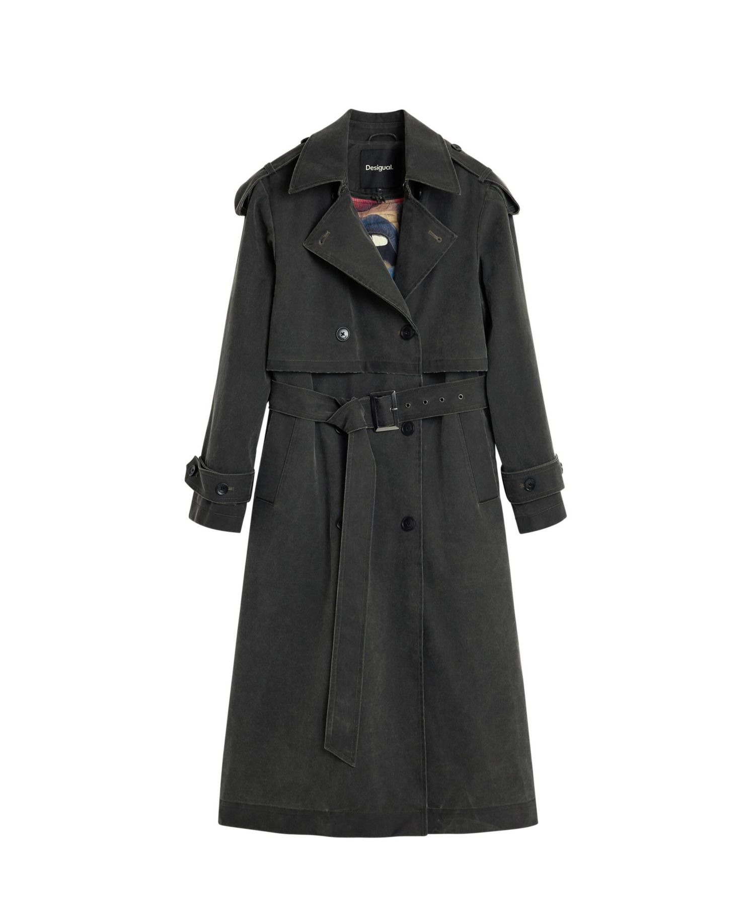 Women's Trench Coat Leather Effect