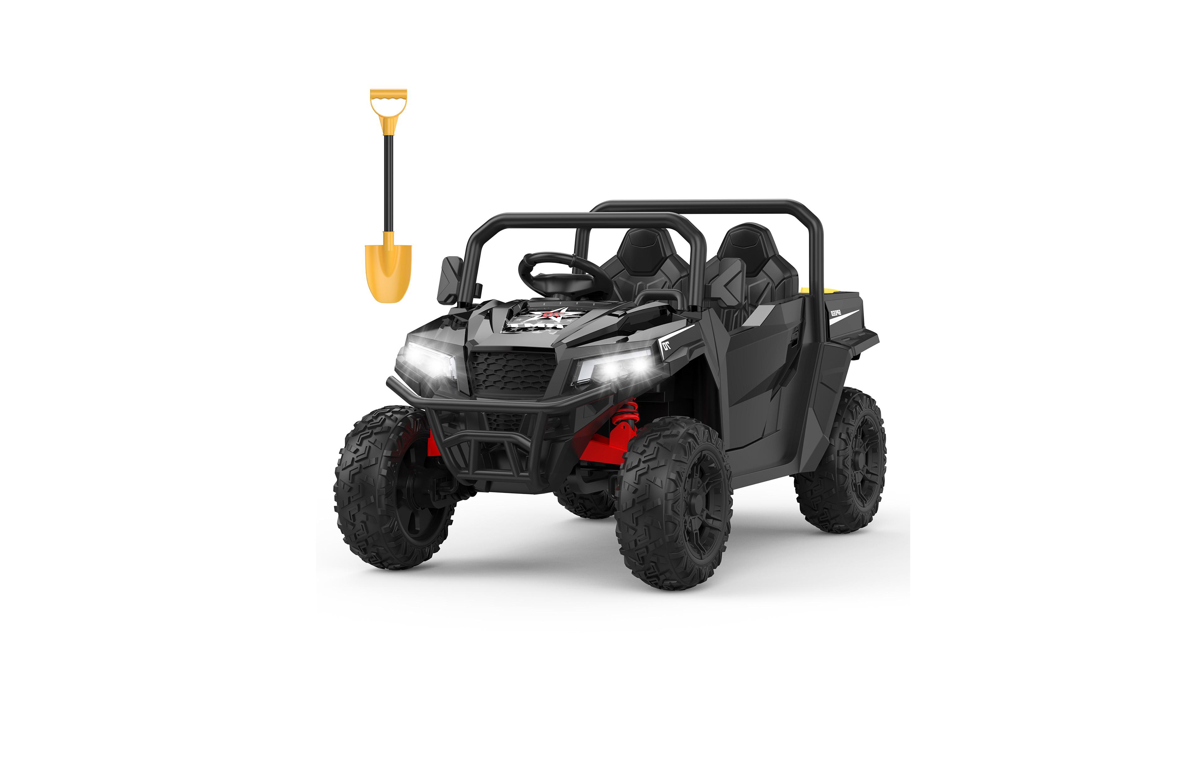 homfan Kids Ride-On Dump Truck, Realistic Electric Vehicle with Remote Control, Bed, Shovel, Key Start and Music, Safe Fun Toya