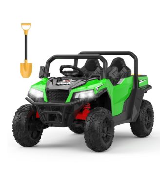 Kids Ride-On Dump Truck, Realistic Electric Vehicle with Remote Control, Dump Bed, Shovel, Key Start and Music, Safe Fun Toya