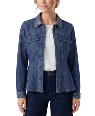 Petite Fit and Flare Trucker Denim Jacket