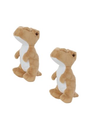 Jr Dinosaur TRex 2 Pack, Durable Plush Squeaky Dog Toy