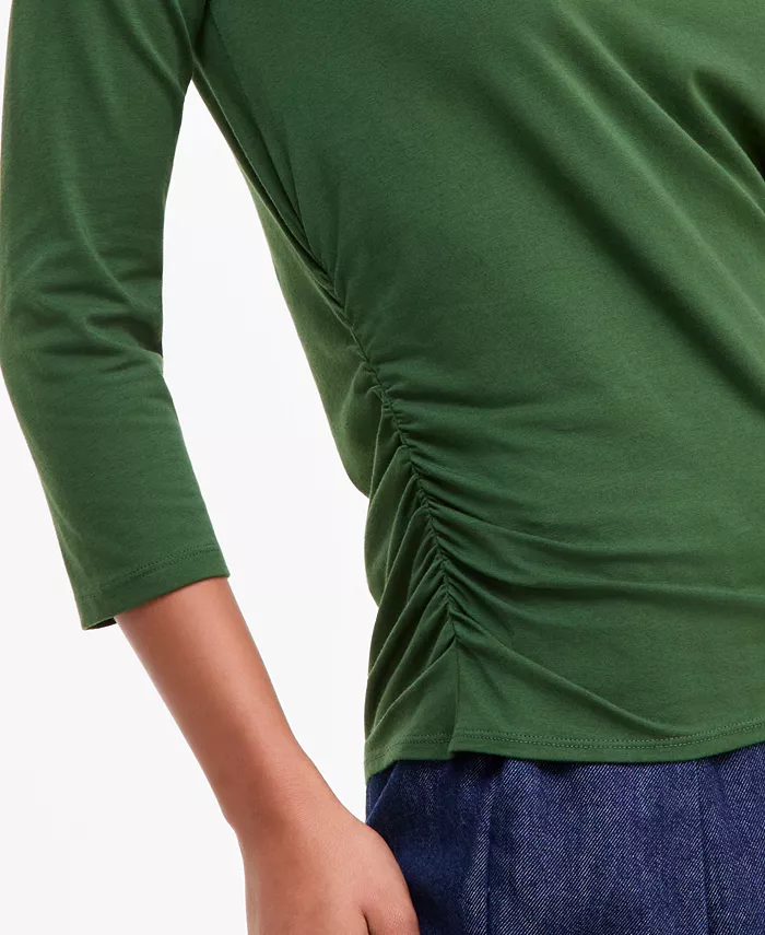 Women's V-Neck 3/4-Sleeve Knit Top - thumbnail 4