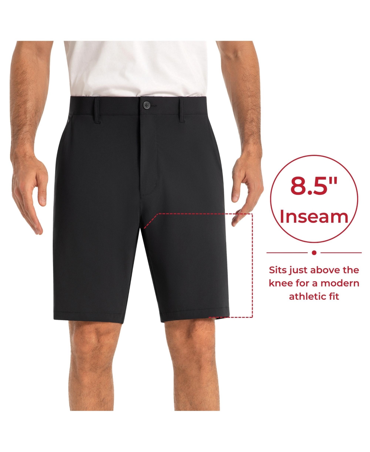 Alpine Swiss Mens Golf Dress Shorts 8.5" Inseam Casual Chino Flex Waist