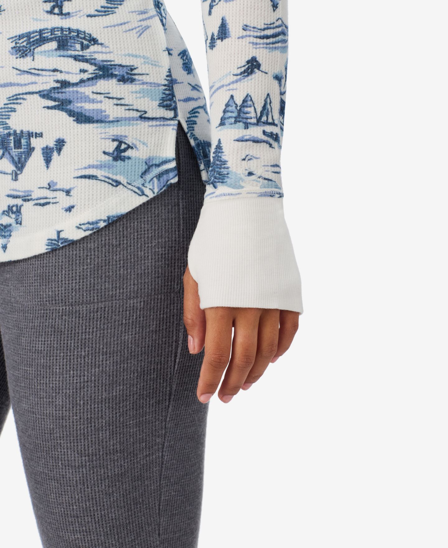 Женский термо-лонгслив Cuddl Duds из вафельного эластичного трикотажа с круглым вырезом, цвет: Arctic — фото 3