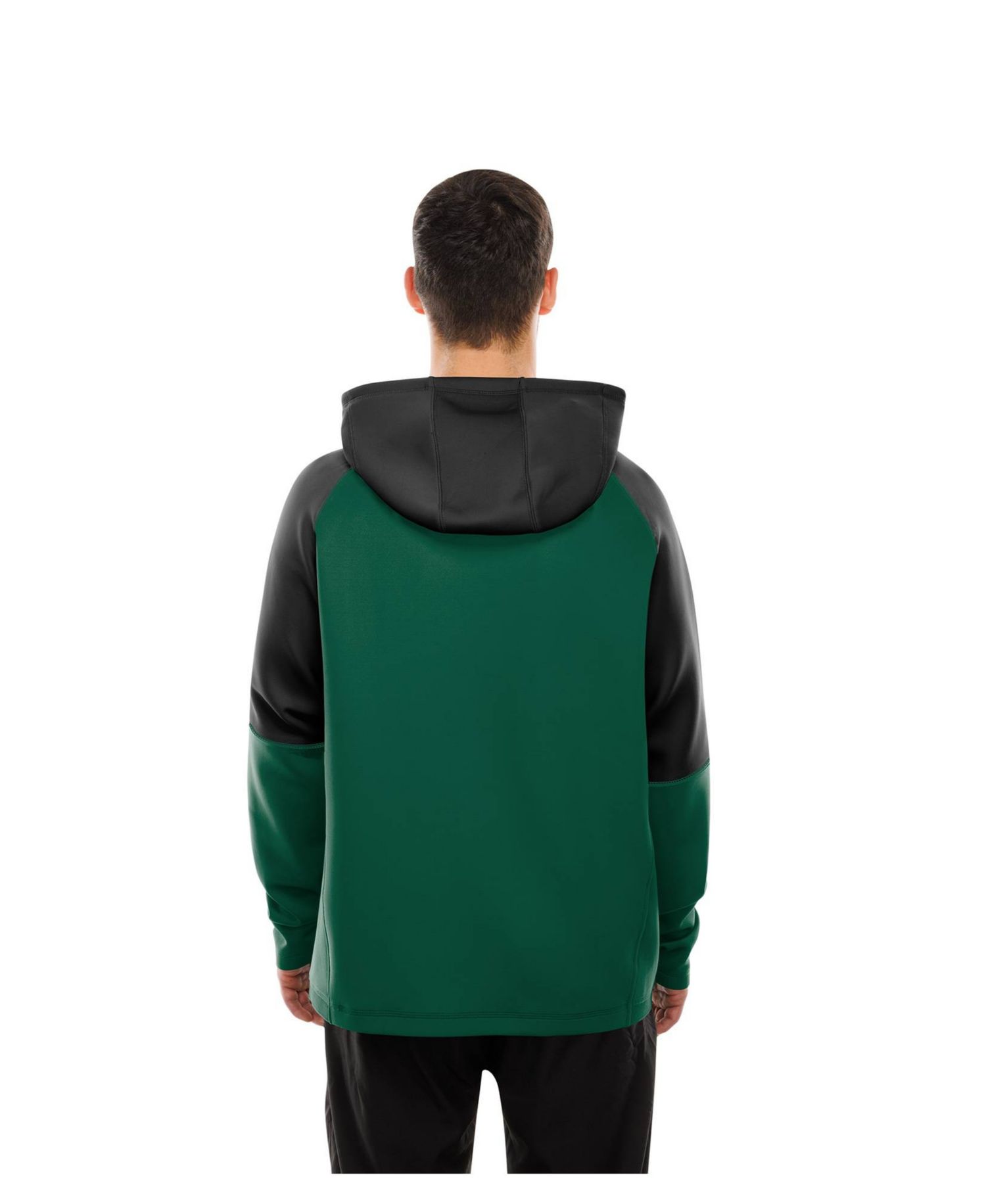 Men's Green New York Jets Combine Authentic Color Block Raglan Pullover Hoodie