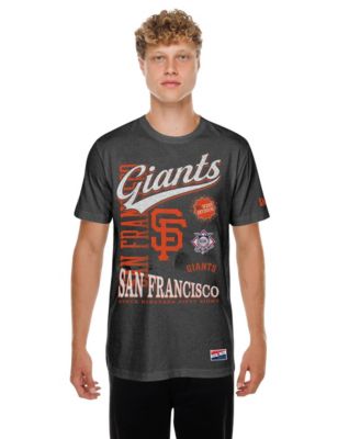 Men's Black San Francisco Giants Oversized Throwback Distressed T-Shirt
