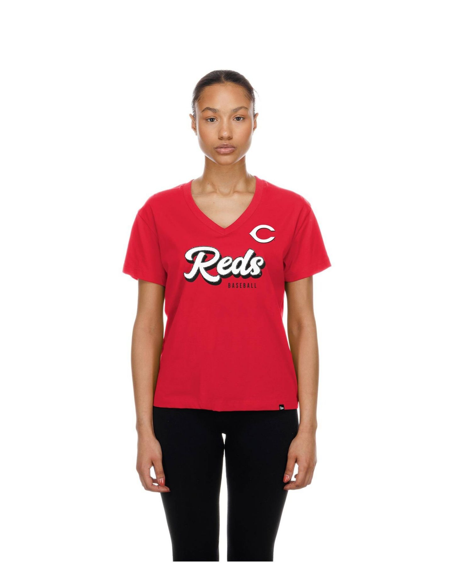 Women's Cincinnati Reds V-Neck Short-Sleeve T-Shirt