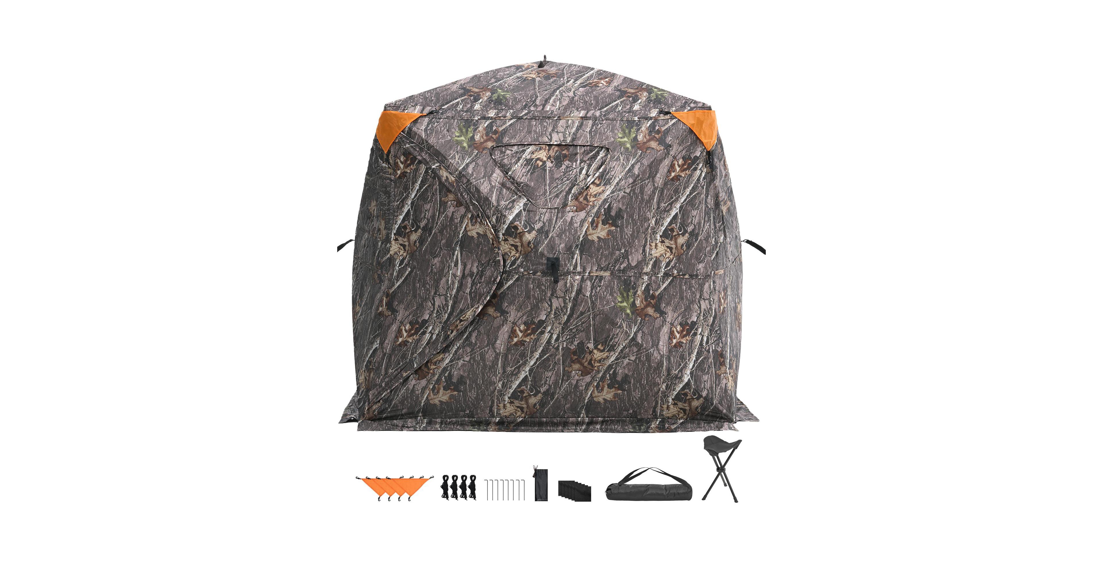 Sugift 270degree(s) See Through 4-5 Person Pop Up Hunting Blind with Carrying Bag One-Way Mesh Tent