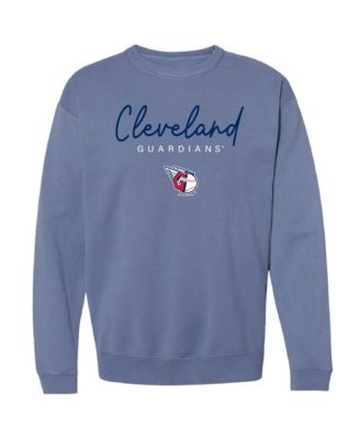 Women's Cleveland Guardians Pigment Dye Fleece-Lined Crewneck Sweatshirt