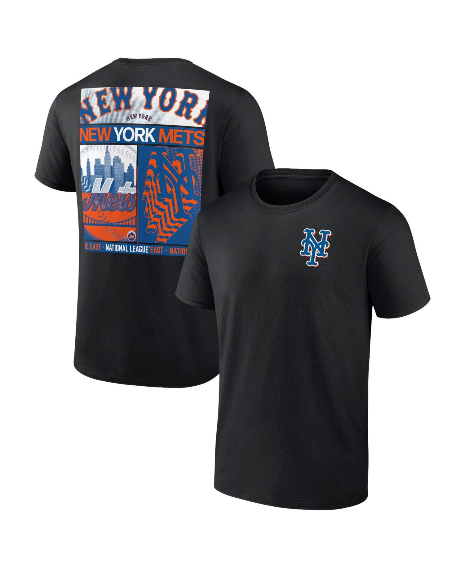 Men's Black New York Mets Big & Tall Two-Sided Graphic T-Shirt