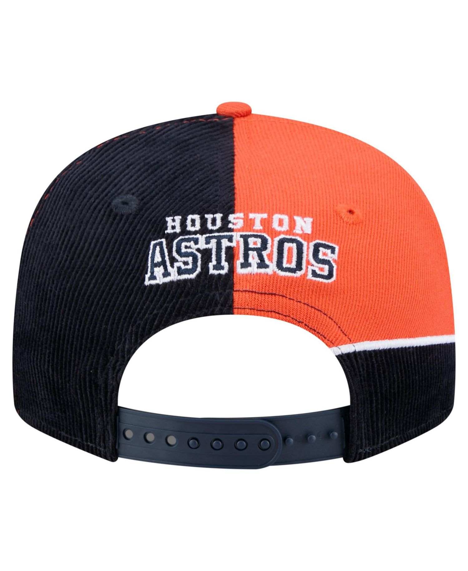Men's Navy/Orange Houston Astros Retro Split Corduroy Snapback Hat