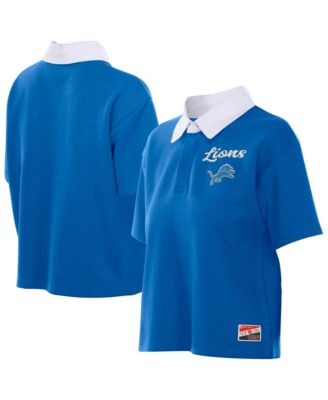 Women's Detroit Lions Throwback Boxy Cropped Cotton-Blend Polo