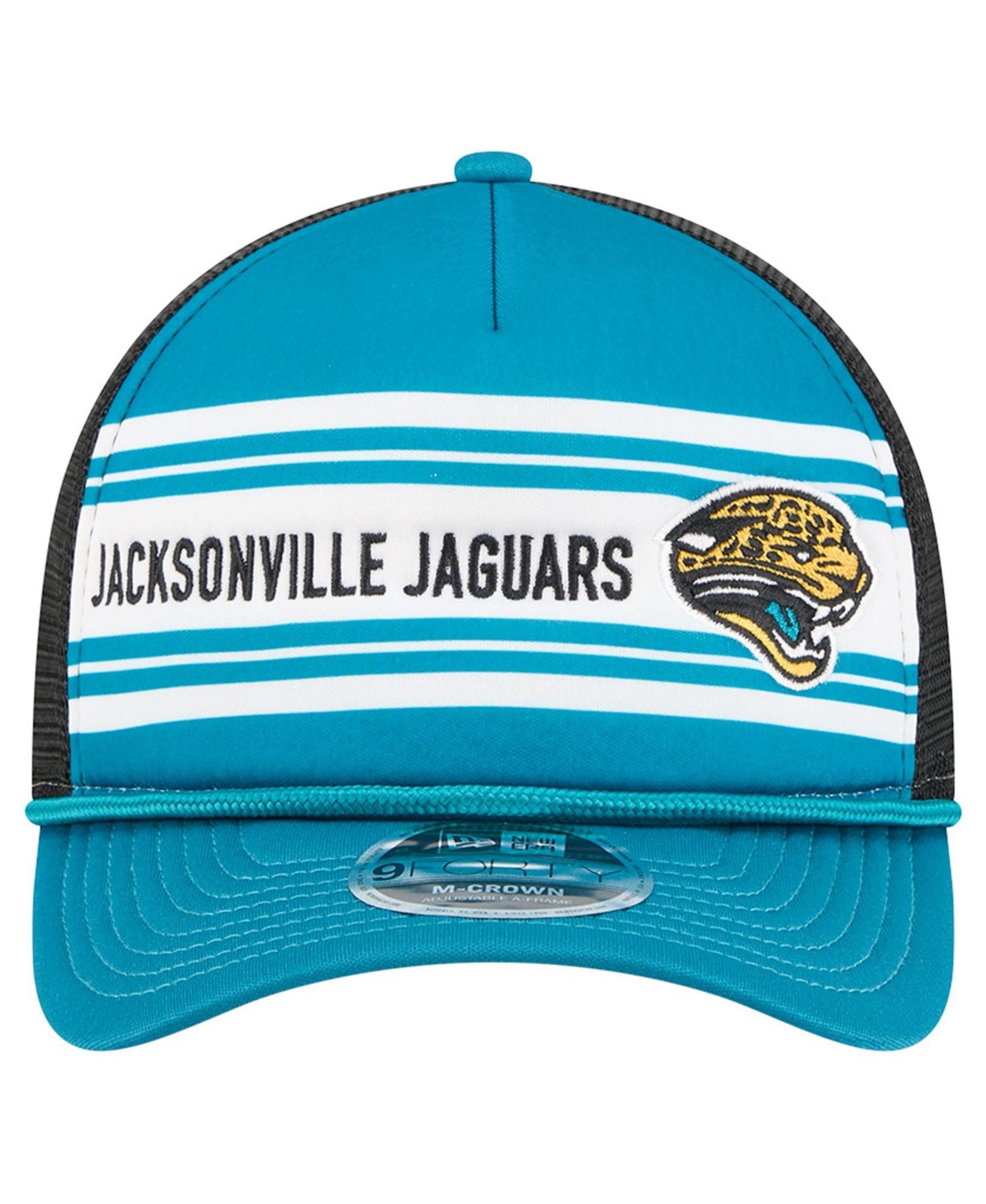 Men's Teal Jacksonville Jaguars Throwback Linear A-Frame 9FORTY Adjustable Hat