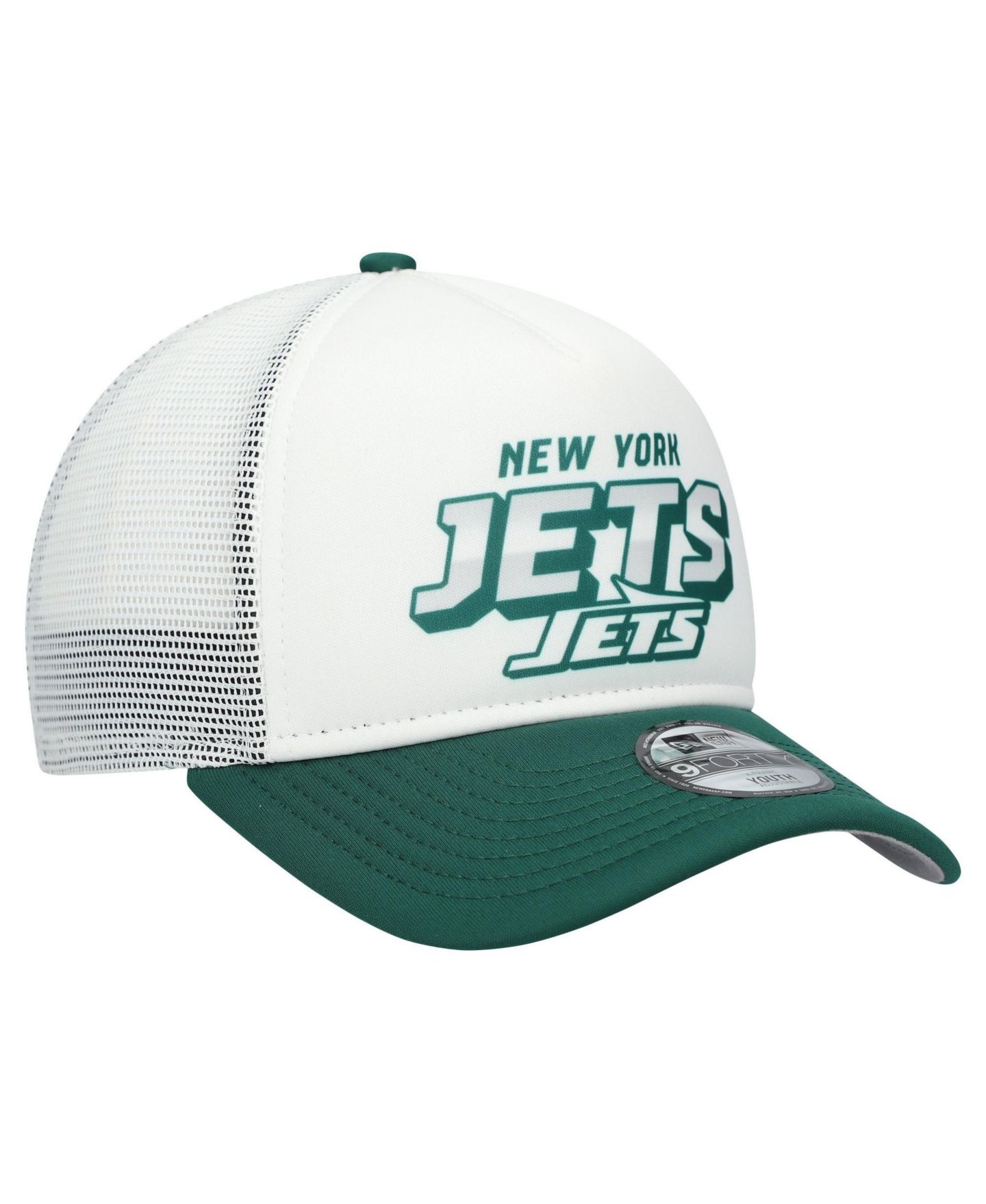 Детская кепка New Era White/Green New York Jets Streak 9FORTY A-Frame Adjustable Hat — фото 3