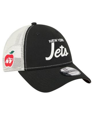 Men's Black New York Jets Apple Trucker 9FORTY Adjustable Hat