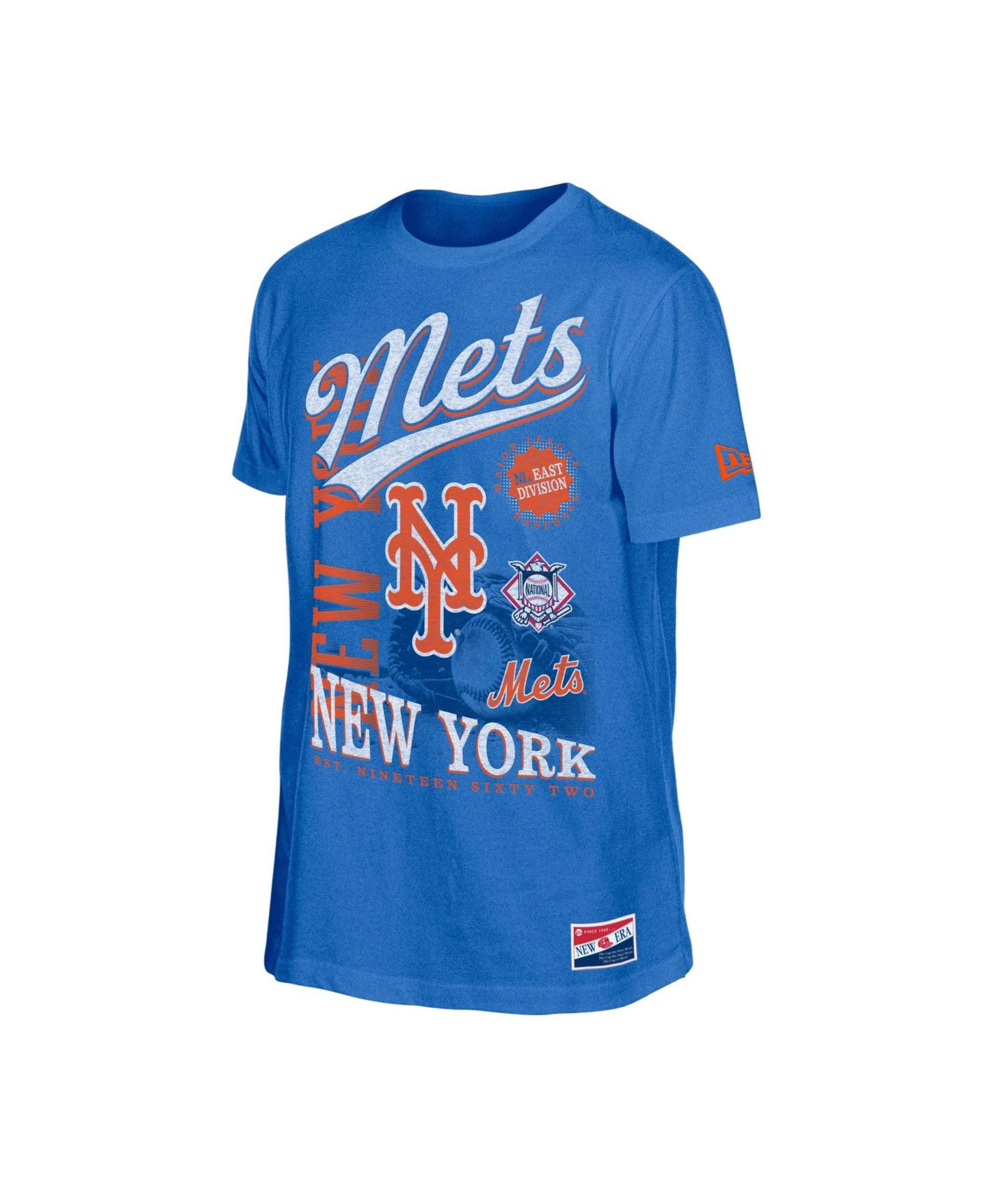 Мужская футболка New Era Royal New York Mets Oversized Throwback Distressed — фото 3